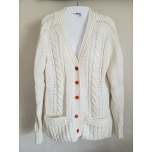 Kimlon by RBK Knit Button Cardigan Ivory Sz L